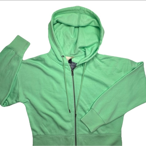 Women's Cropped Hooded Zip-Up Sweatshirt - Universal Thread Green - Picture 1 of 8